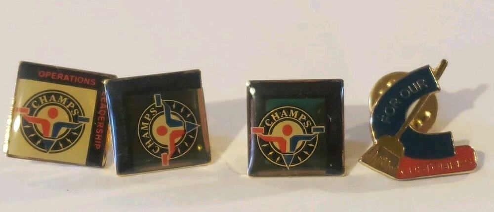 LOT OF 4 Yum! Brands (KFC/Taco Bell/Pizza Hut) CHAMPS Lapel Pin